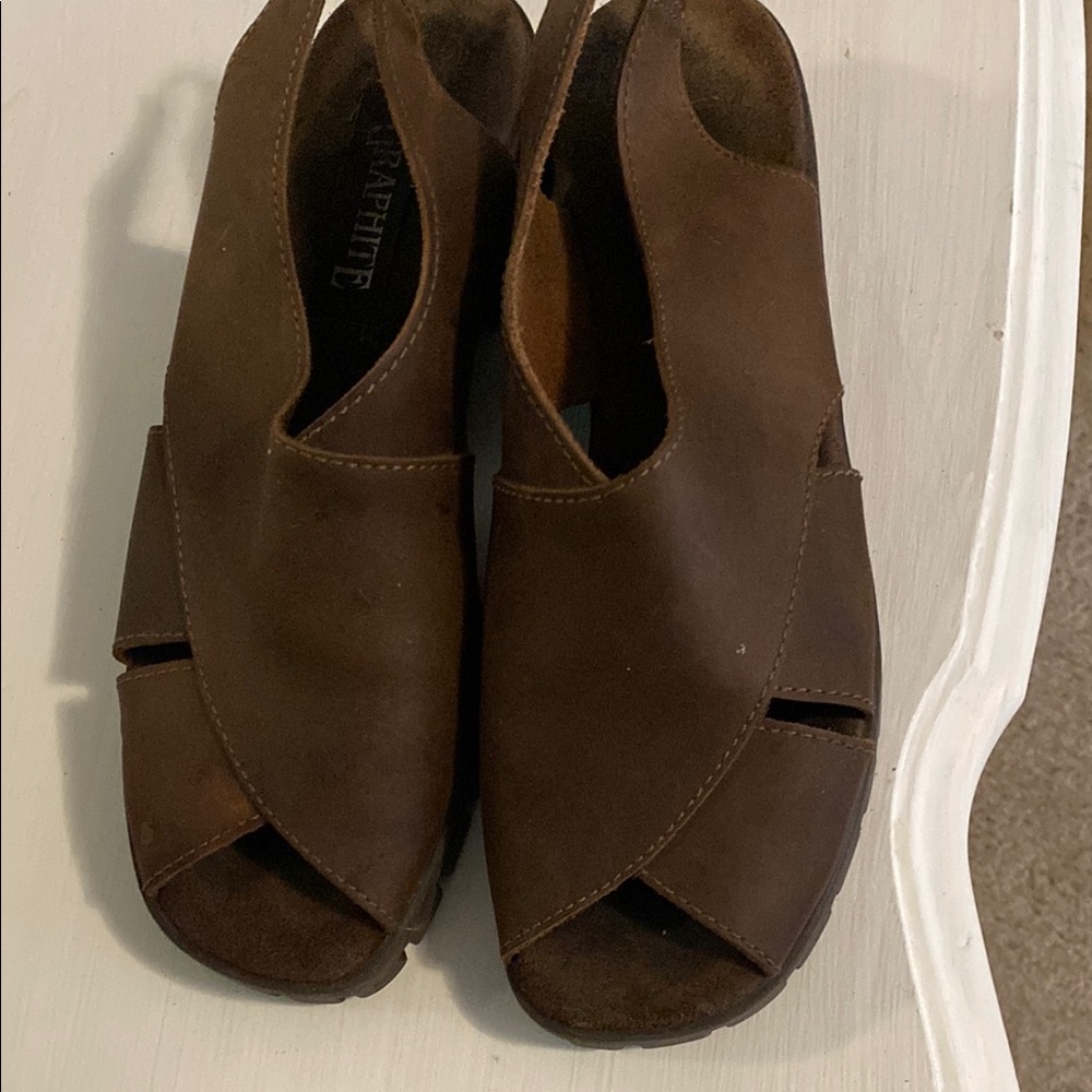 Brown Suede Slip-On Sandals with Open-Toe Design